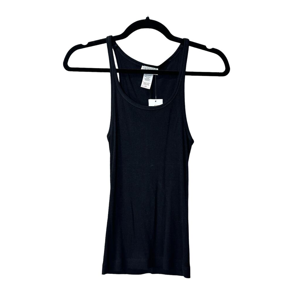 New L*Space Layback Ribbed Tank Top Black Women's Small NWT